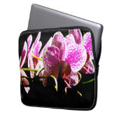 Rosa Orchideen Rosa tropische Blüten Laptopschutzhülle (Vorderseite Links)