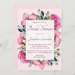 Rosa Orchideen & Rose Brautparty Einladung