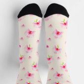 Rosa Orchideen Socken (Oben)