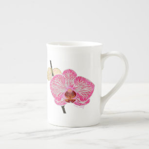 Rosa Orchideen-Tasse Porzellantasse