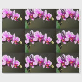 Rosa Orchideen tropisches Foto Geschenkpapier (Flach)