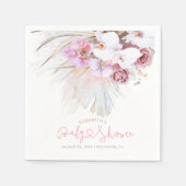 Rosa Orchideen und Pampas Grass Elegant Boho Serviette (Vorderseite)