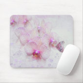 Rosa Orchideen und Schmetterling Mousepad (Mit Mouse)