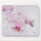 Rosa Orchideen und Schmetterling Mousepad (Vorne)