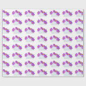 Rosa Orchideen und Seesterne auf weißen Handtücher Geschenkpapier (Flach)