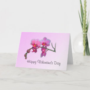 rosa Orchideen Valentinstagskarte Feiertagskarte