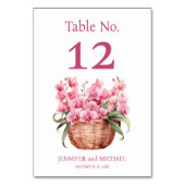 Rosa Orchideen Wasserfarbe Hochzeitsstimmung Tisch Tischnummer (Rückseite)