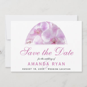 Rosa Orchideen-Wasserfarben-Blume Florale Hochzeit Save The Date