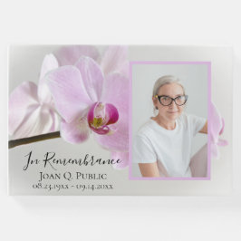 Rosa Orchideen zur Gedenkstätte für die Stammesbee Gästebuch