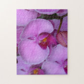 Rosa Orchideenblüten Botanische Fotografie Puzzle (Vertikal)