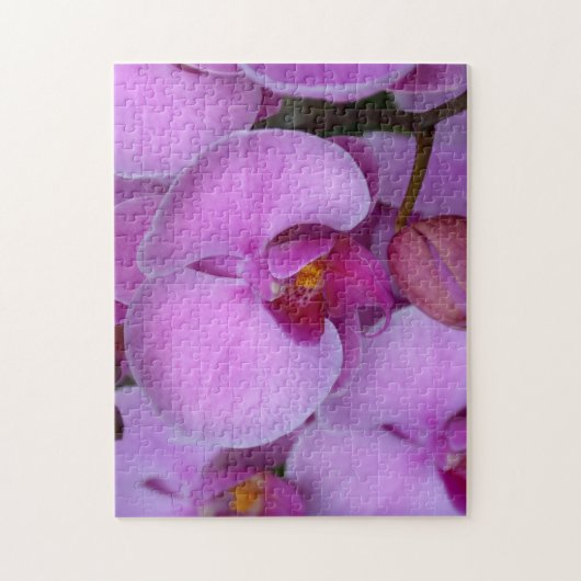 Rosa Orchideenblüten Botanische Fotografie Puzzle (Vertikal)