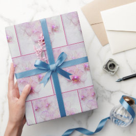 Rosa Orchideenblüten Geschenkpapier