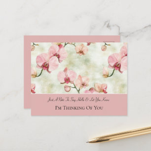 Rosa Orchideenblüten In Gedanken an Dich Postkarte