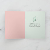 Rosa Orchideenblüten Mintgrüner Schmetterling Gebu Karte (Innenseite)