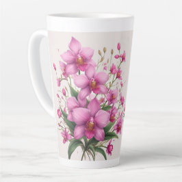 Rosa Orchideenbouquet mit zarten Blüten Milchtasse
