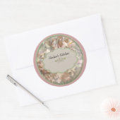 Rosa-Orchideencreme Runder Aufkleber (Umschlag)