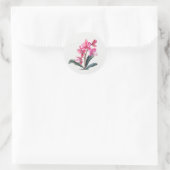Rosa Orchideengarten-Blumen-Blumenkunst Runder Aufkleber (Tasche)