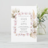 Rosa Orchideenhochzeit in tropischem Chic Einladung (Stehend Vorderseite)