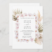 Rosa Orchideenhochzeit in tropischem Chic Einladung (Vorne/Hinten)