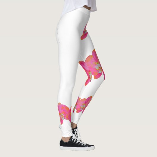 Rosa Orchideenmalerei Leggings (Rechts)