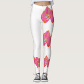 Rosa Orchideenmalerei Leggings (Vorderseite)