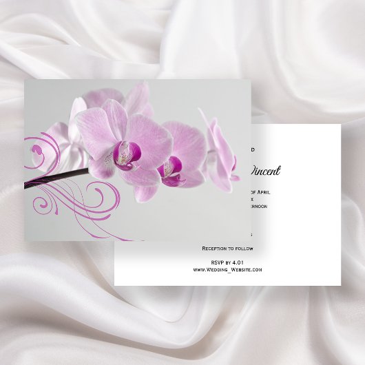 Rosa Orchids Hochzeit Einladung