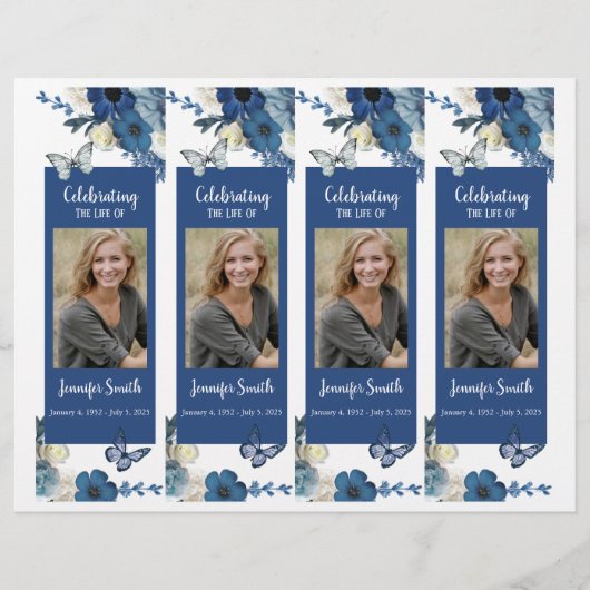 Rosa Orchids Hummingbird Beerdigung Programm Flyer (Vorne)