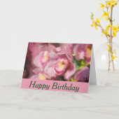 Rosa Orchids Impasto Geburtstag Karte (Gelbe Blume)