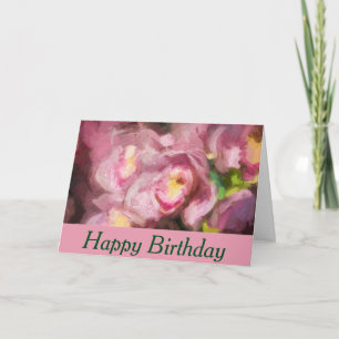 Rosa Orchids Impasto Geburtstag Karte
