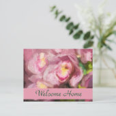 Rosa Orchids Impasto Postkarte (Stehend Vorderseite)