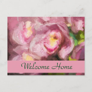 Rosa Orchids Impasto Postkarte