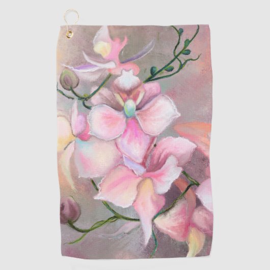 Rosa Orchius Golf Handtuch (Vorderseite)