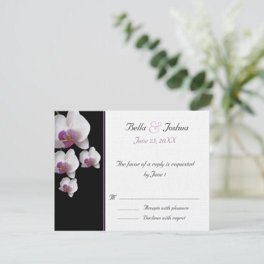 Rosa Orchius UAWG RSVP Karte (Stehend Vorderseite)