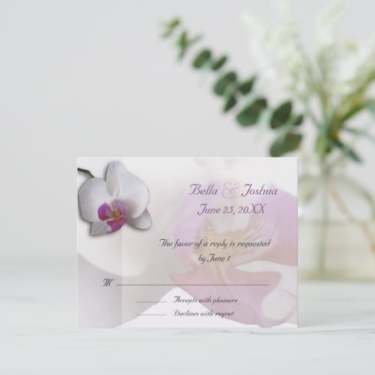 Rosa Orchius UAWG RSVP Karte (Stehend Vorderseite)