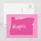 Rosa Oregon Postkarte (Vorne/Hinten)