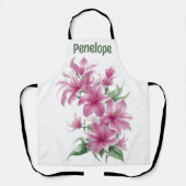 Rosa Orientalische Blume Personalisiert Schürze (Vorderseite)