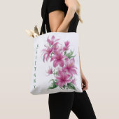 Rosa Orientalische Blume Personalisiert Tasche (Von Nahem)