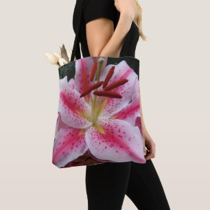 Rosa Orientalische Lilienblüte Tasche