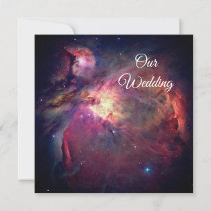 Rosa Orion-Nebel-Sternenfoto Kosmische Hochzeit Einladung