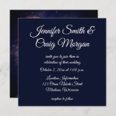 Rosa Orion Nebula Foto Kosmische Hochzeit Einladung (Vorne/Hinten)