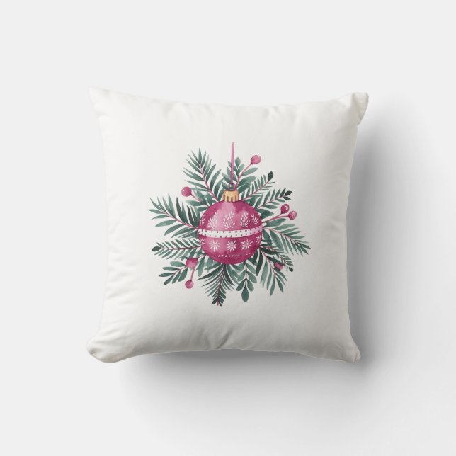 Rosa Ornament Kissen (Vorderseite)