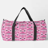 Rosa ornamentales Damastmuster Duffle Bag (Vorderseite)