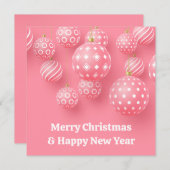 Rosa Ornamente frohe Weihnachten und glückliches n (Vorne/Hinten)