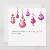 Rosa Ornamente und Goldstars mit Tremor-Party Einladung (Rückseite)