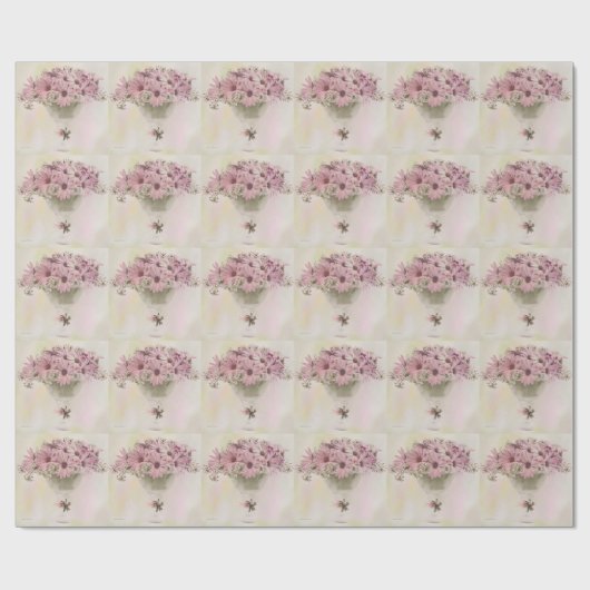 Rosa Osteospernum Geschenkpapier (Flach)