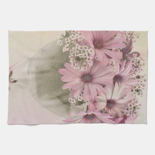 Rosa Osteospernum Geschirrtuch (Horizontal)