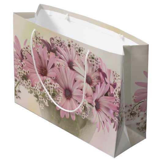 Rosa Osteospernum Große Geschenktüte (Rückseite Schrägansicht)