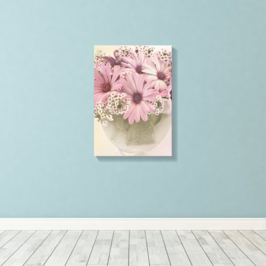 Rosa Osteospernum Leinwanddruck (Insitu (Holzboden))