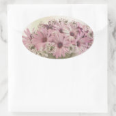 Rosa Osteospernum Ovaler Aufkleber (Tasche)