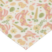 Rosa Oster Bunnies Tableclout Tischdecke (Schrägansicht)